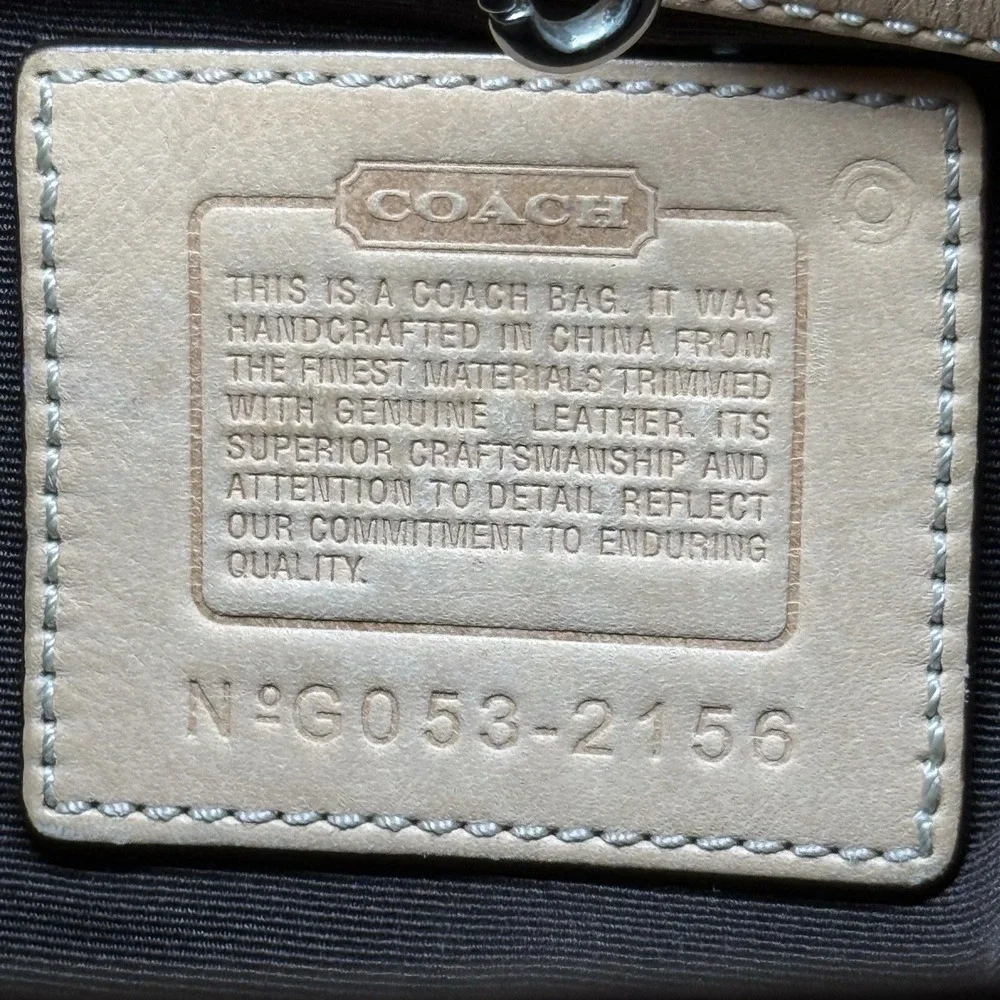 COACH Purse Vintage Signature Jacquard Canvas Leather Hobo Shoulder Bag 2156 Y2K - Picture 8 of 10